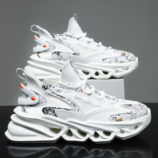 Men's Sports Shoes Spring Blade Coconut Non-Slip Mesh Shoes Wear-Resistant Youth Ultra-Light Running Shoes Men's Shoes Size 45 Large Size 46