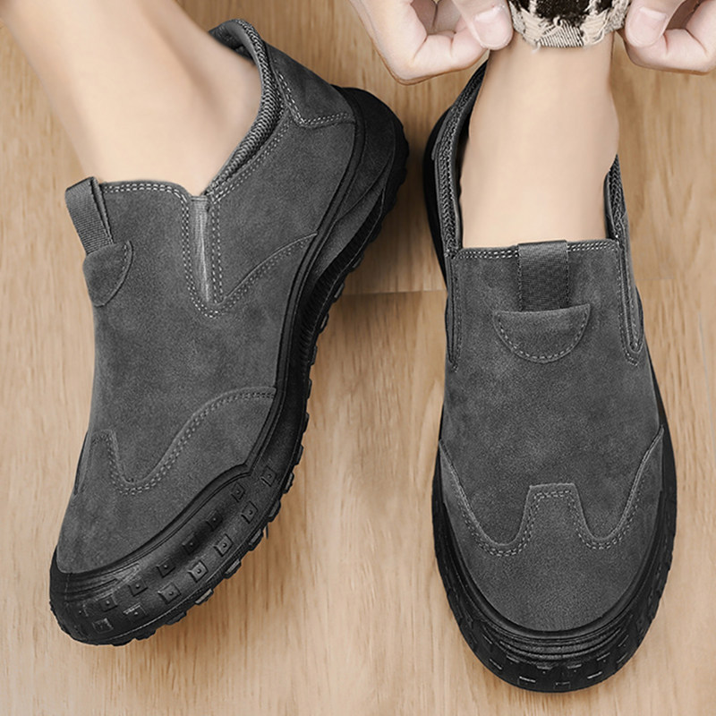 giày bảo hộ the thao siêu nhẹ Giày lười nam thoáng khí cho mùa thu, chống trơn trượt, không ngột ngạt, thể thao, giày thể thao nam, giày bảo hộ lao động chống mòn đi công trường giày bảo hộ giá rẻ giay bao ho