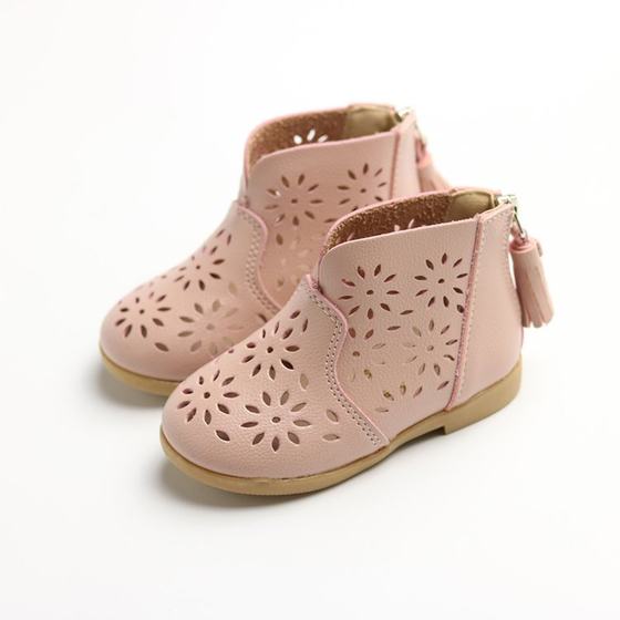 Children's Hollow Boots Girls Martin Boots Single Boots 2023 New Summer 1-3-4 Years Old 2 Girls Shoes Little Princess Boots