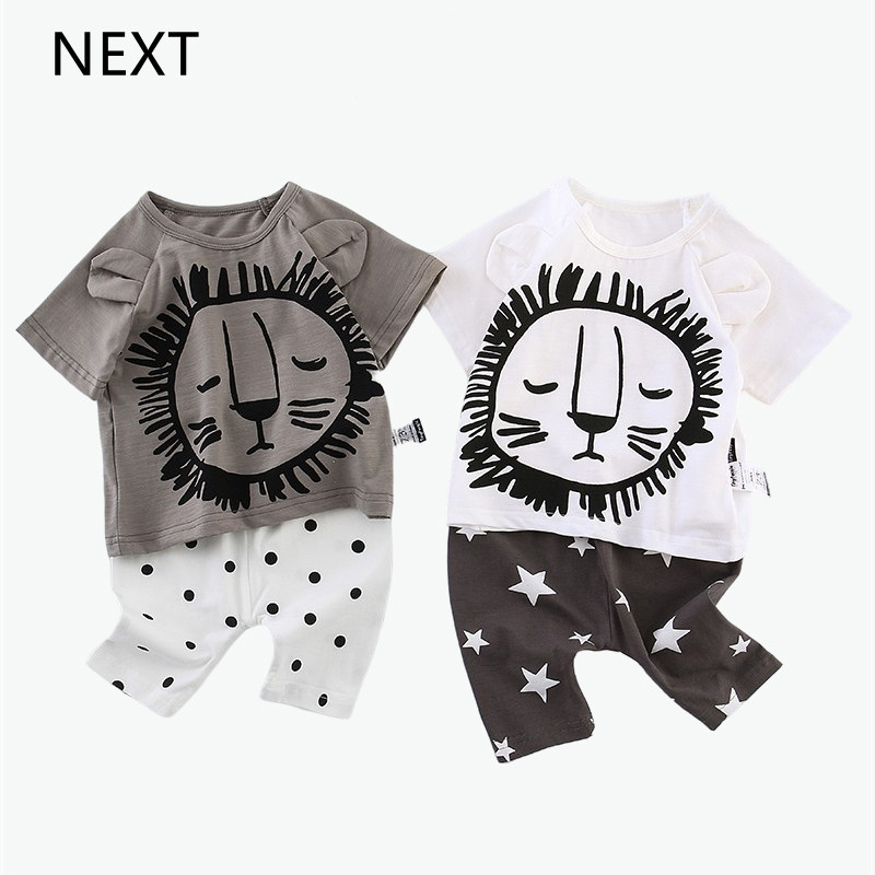 British NEXT children's clothing ins hot style boy baby cotton summer European and American net red ocean pie baby two-piece two-piece suit