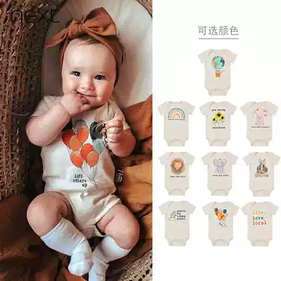 UK NEXT Nordic ins organic series baby cotton summer ha clothes baby jersey jumpsuit