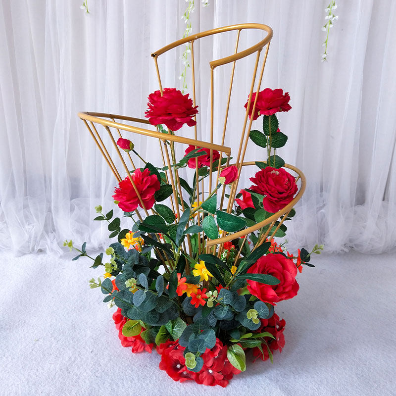 New flower Road Road Flower Road Flower Road Celebration Fan-shaped Geometric Silk Flower Frame