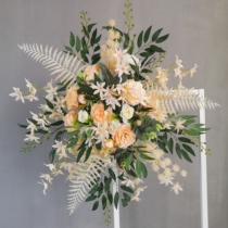 Wedding road flower background decoration floral angle flower iron art frame floral arrangement geometric Road introduction flower art