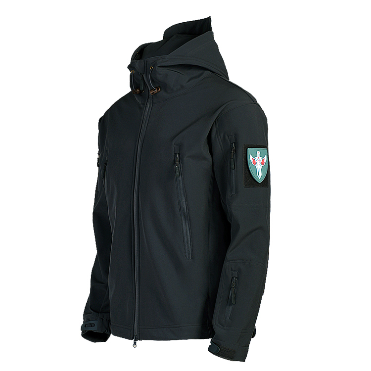 Outdoor Sharkskin Softshell Jacket for Men, Windproof and Waterproof, Military Tactical Jacket, Colorful Winter Fleece-Lined Thick Mountaineering Jacket