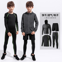 Childrens basketball tights training clothes running quick clothes set football fitness long sleeve base sportswear boys