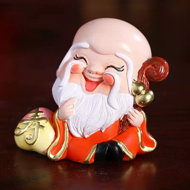 福禄寿三星卡通寿星老摆件大号寿宴桌面小型寿星公