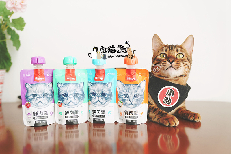 Nhà mèo sốt wanpy nghịch ngợm thịt tươi mèo đồ ăn nhẹ chủ yếu là đối tác thực phẩm thịt mèo sốt thịt hấp dẫn gói thức ăn ướt 90g - Đồ ăn nhẹ cho mèo bánh quy lưỡi mèo