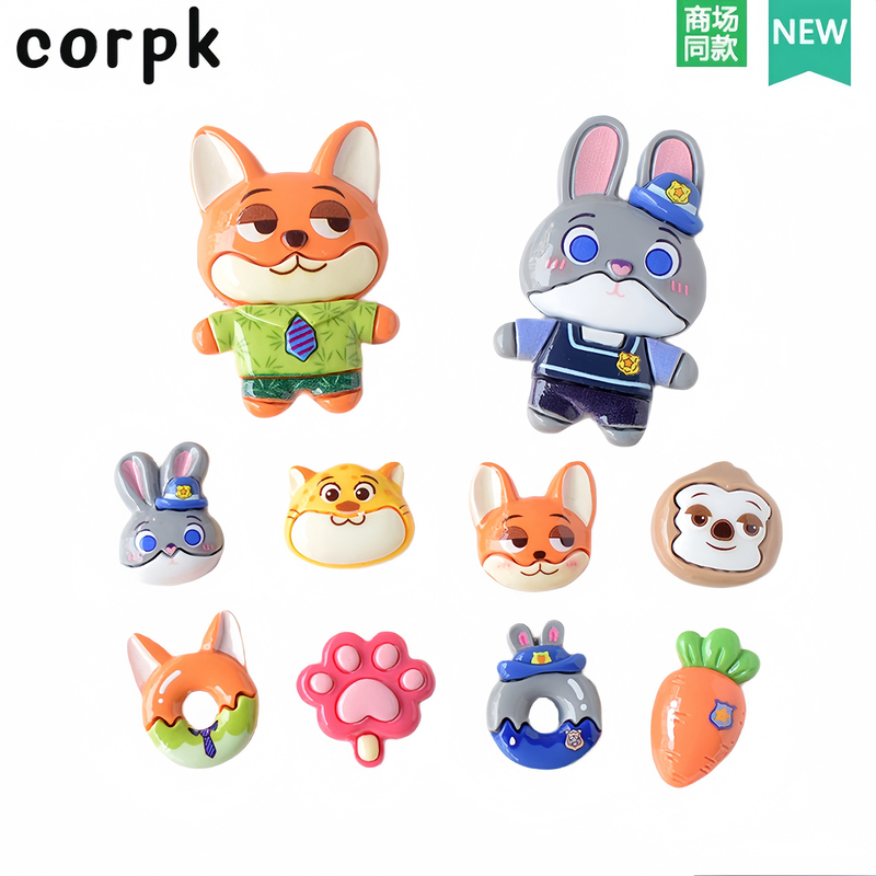 Zootopia Crocs Shoe Accessories Cartoon 3D Judy Nick Shoe Charms Suitable for Crocs Decorative Charms