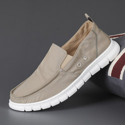 2023 new canvas shoes for men, summer trendy shoes, breathable slip-on casual shoes, old Beijing cloth shoes, lazy shoes