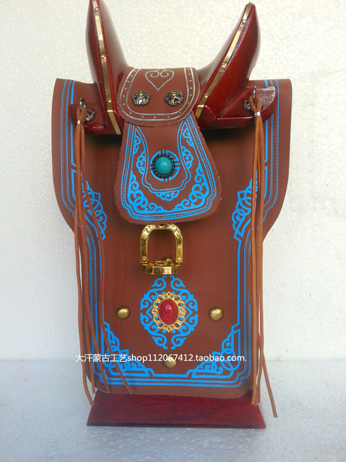 Mongolian Pendulum Saddle saddle Sub-emulated Horse Saddle Pendulum of Inner Mongolia Process Gift Jewelry Leather Gift Box Saddle Batch