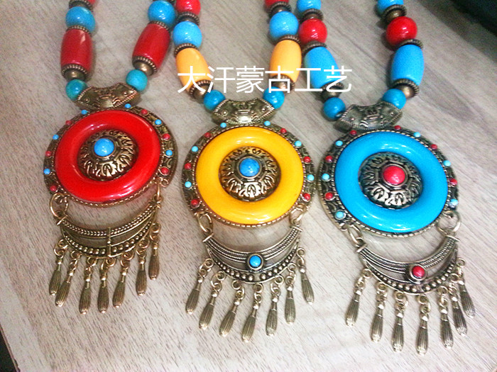 Wholesale Inner Mongolia handicraft necklace Inner Mongolia Mongolian hanging ornament accessories headdress decorative hanging chain two pieces