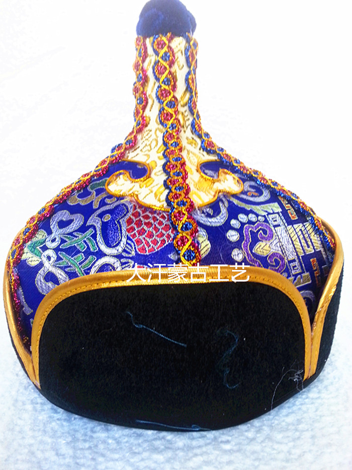 Mongolian Hat Men Baylor Hat Mongolian Hat Accessed Adult Hat Inner Mongolian Dance Headdress Blue