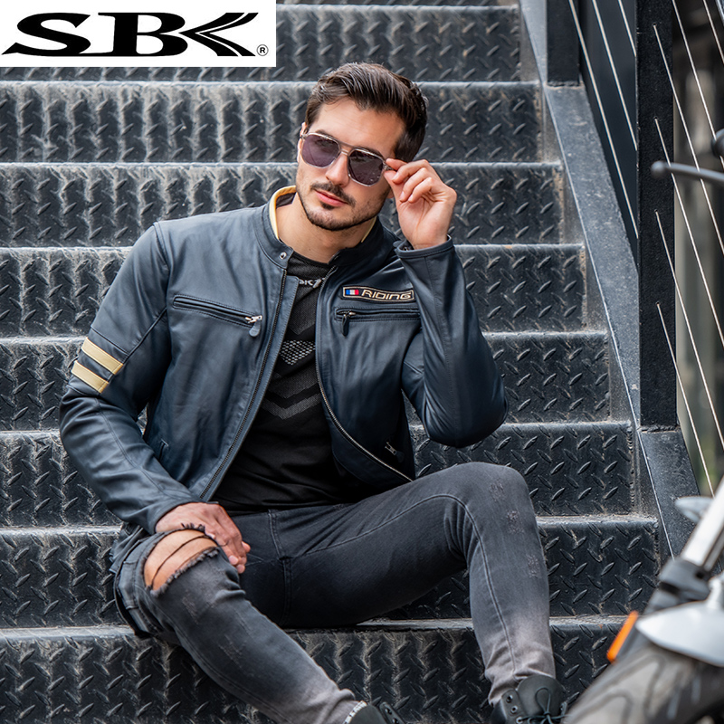 SBK motorcycle retro leather jacket anti-fall leather motorcycle suit cowhide autumn and winter leather jacket leisure riding clothes four seasons