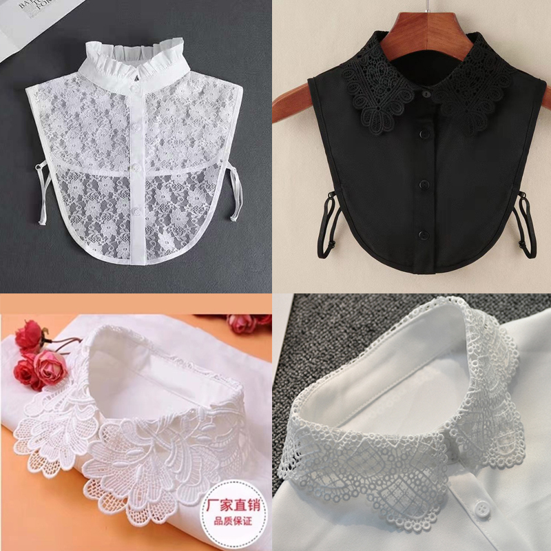 2021 Autumn and Winter New Style Fake Collar Women's Lace Stand Collar Fake Collar Sweater Decorative Collar Warm Neck Protector Versatile