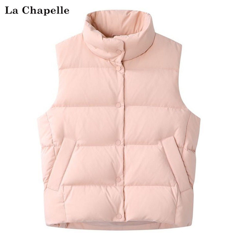 La Chapelle flagship 2022 winter new stand-up collar short down jacket vest vest female loose slim jacket