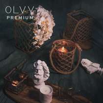 olvy Euler simple creative wind lamp Home decoration ornaments Retro portable lamp Literary pastoral style glass candlestick