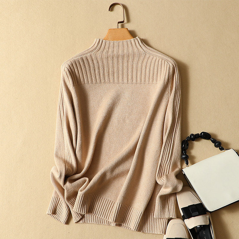 Clear and winter new lady half - tall knit knit and knit dress girl sleeve loose and sweater