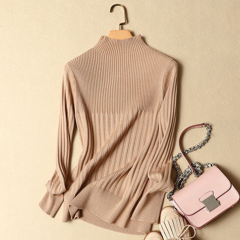 Clearance Half turtleneck sweater women's autumn and winter 2022 new style inner tops slim pullovers long-sleeved knitted bottoming shirts