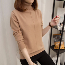 High collar sweater womens autumn winter new stitch sweatshirt autumn clothing with undershirt regular length sleeves loose sleeve head Han version womens clothing
