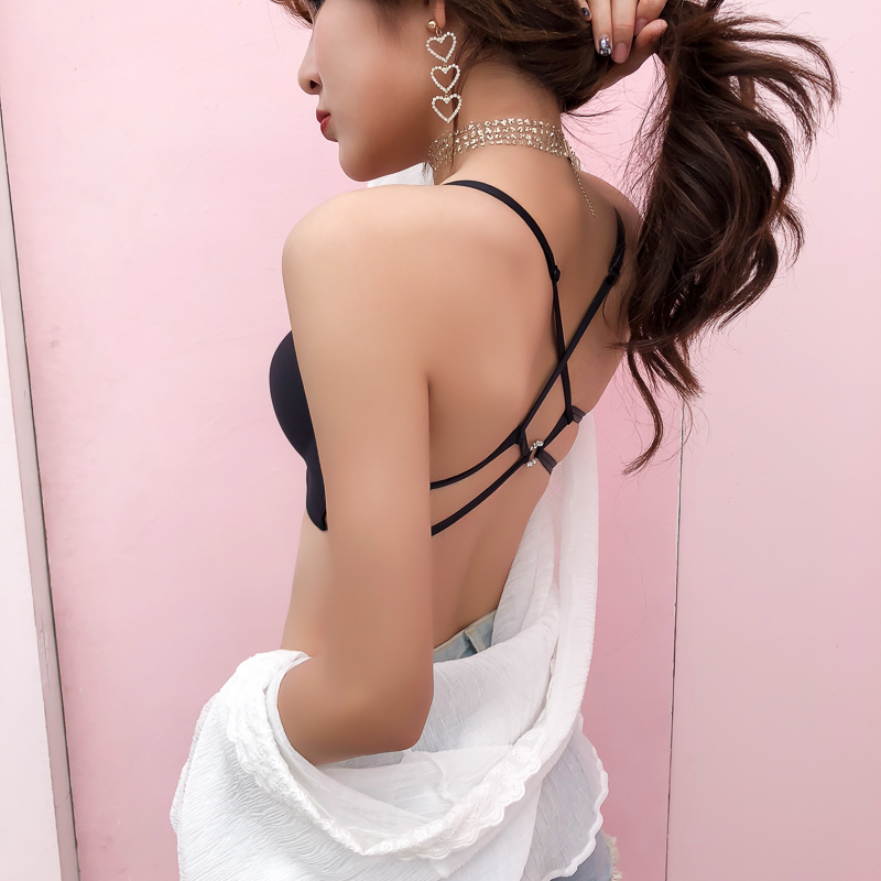 2019 mới khóa trước tập hợp không có vòng thép đồ lót bikini gợi cảm vẻ đẹp trở lại chéo áo ngực hàng đầu phụ nữ áo ngực không dây