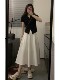 Viiwen skirt type 1jue is very good, a thin, high-waisted white casual skirt with umbrella skirt for women