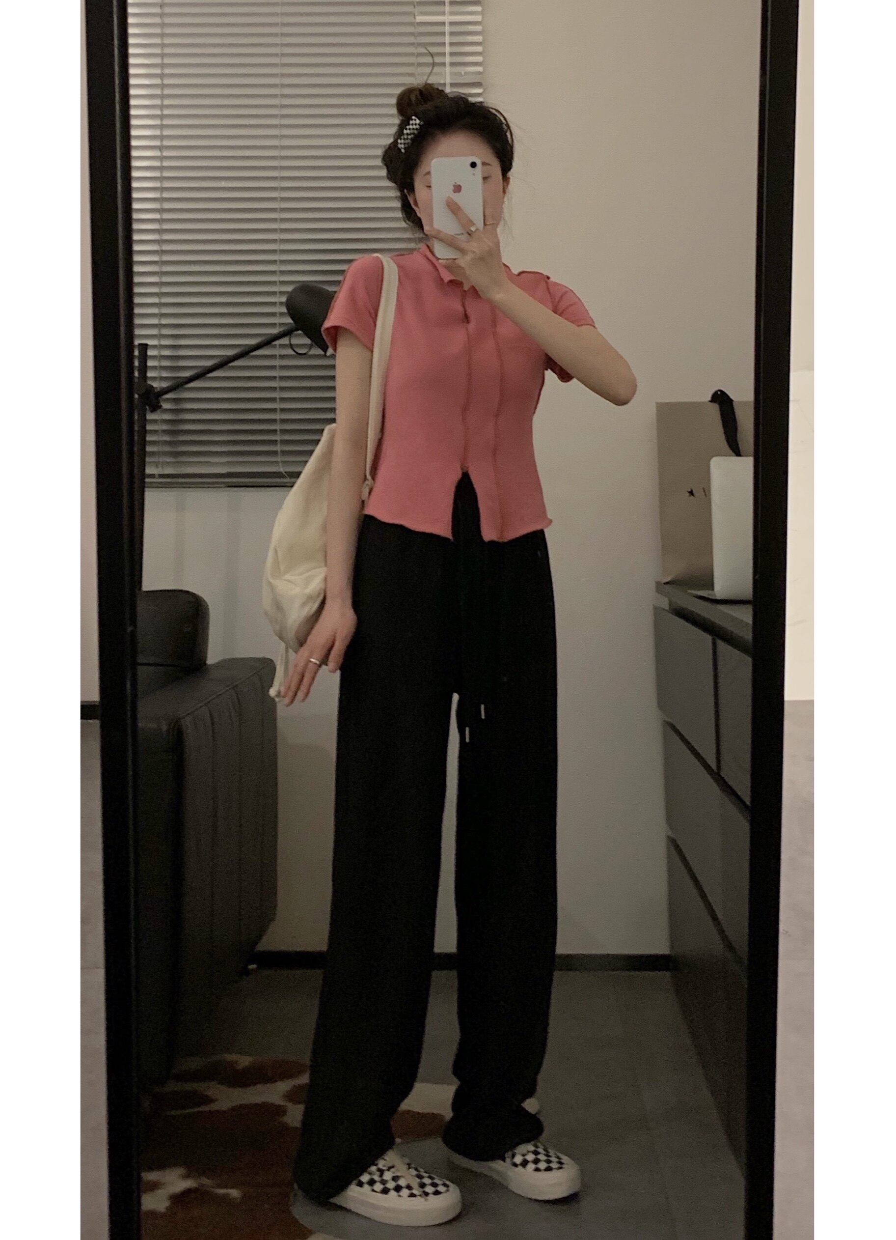 Viiwen silk slip pituitary pants fine toothpick pleats slim and high waist pituitary micro tug Leisure straight cylinder wide-legged pants female