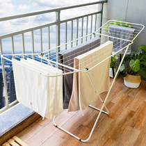 Floor-to-ceiling folding clothes rack Indoor balcony wing-shaped simple household towel cold drying quilt rod outdoor drying rack