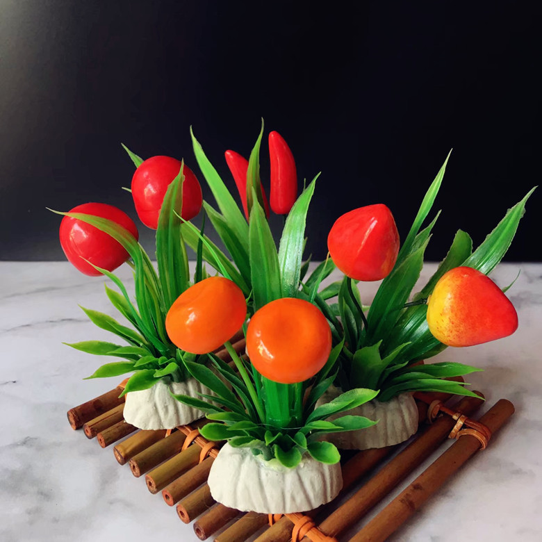 盘饰摆盘装饰仿真花草刺身拼盘创意意境小摆件酒店花餐厅冷菜喜宴详情11