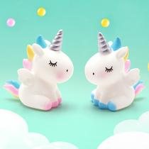 Cartoon unicorn cake decoration ornaments colorful Trojan cake plug-in cartoon Net Red Riding girl decoration