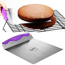 Stainless steel cake safety transfer pizza bread mobile shovel board layered sandwich laminated tray baking tool