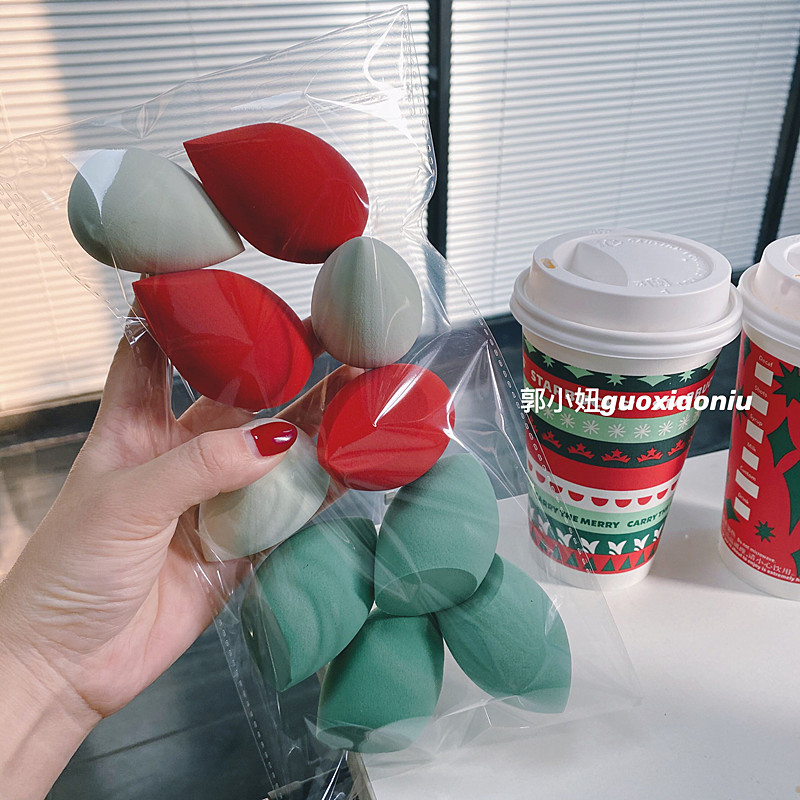 Christmas 10 One bag price for egg delivery Cosmetic Egg Sponge Powder Bashing Imperfections Handling Face Makeup Powder Bottom Lotion