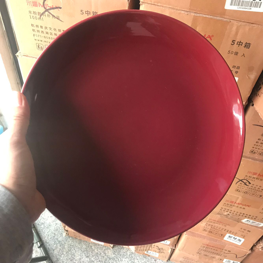 Micro-flawless fine art engraving porcelain disc 12 inch reinforced porcelain black disc diameter about 30cm black engraved disc white red blue porcelain disc