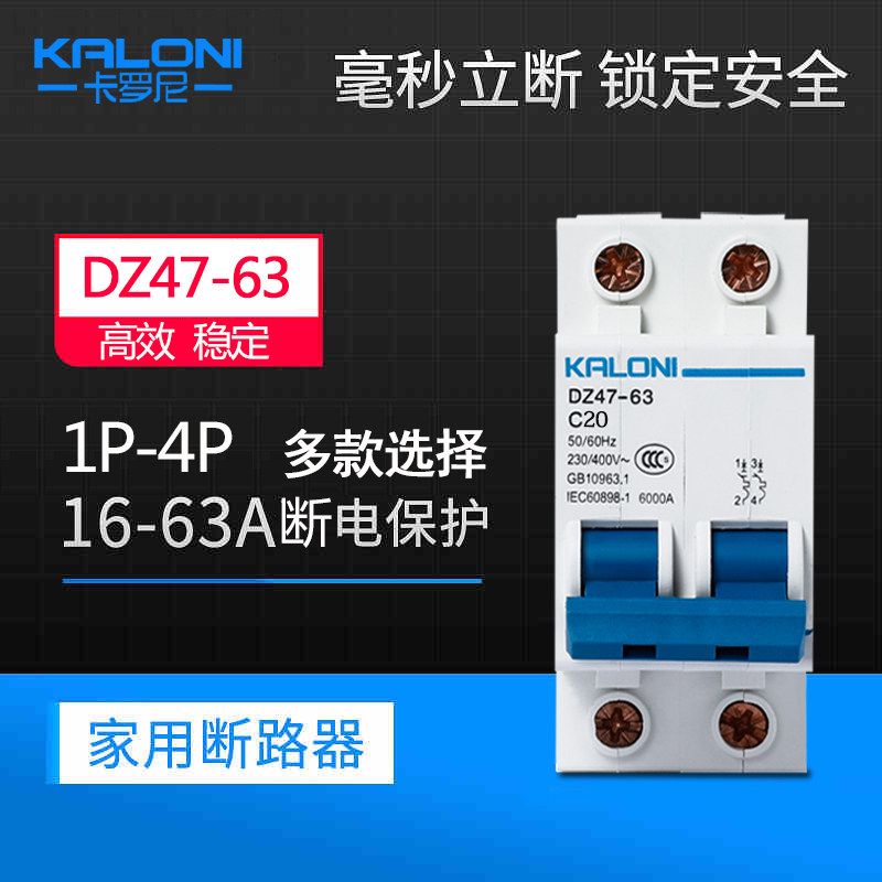 Air switch circuit breaker DZ47C45 1P2P3P4P small short-circuit overload power-off protector open and leak power