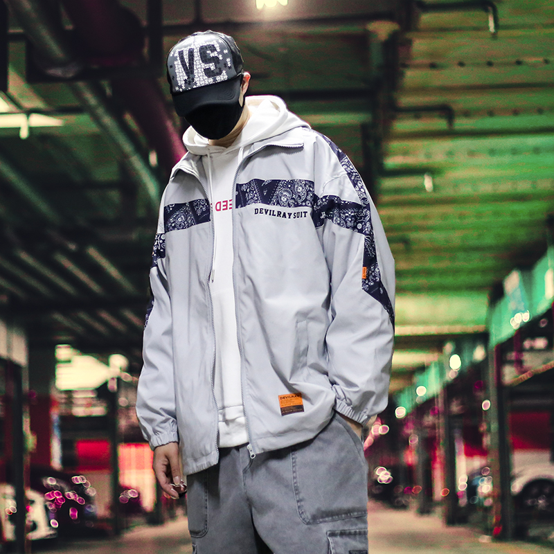 A8 Highway 2021 Spring New Street Loose Splicing National Wind Printing Standout Coach Jacket Jacket Male Tide