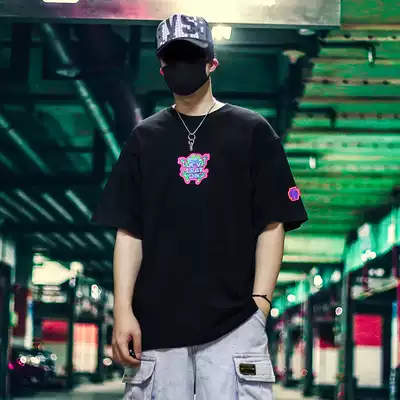 A8 highway 2021 summer new street trend creative printing short-sleeved T-shirt men's loose cotton round neck half-sleeved T-shirt