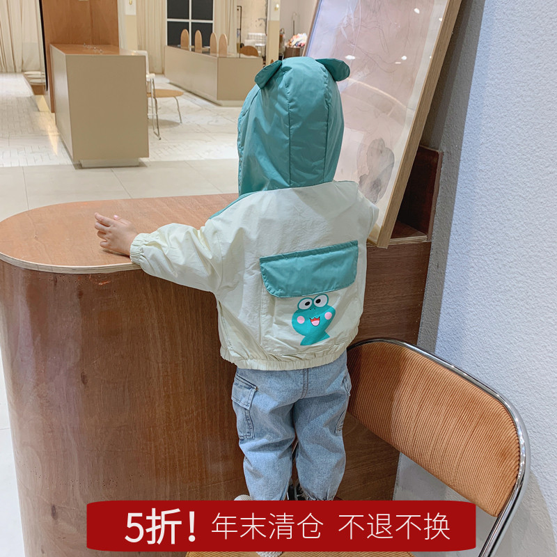 Boys' coat spring and autumn models 2020 new spring dress cartoon children hooded jacket boy foreign Pie Baby top