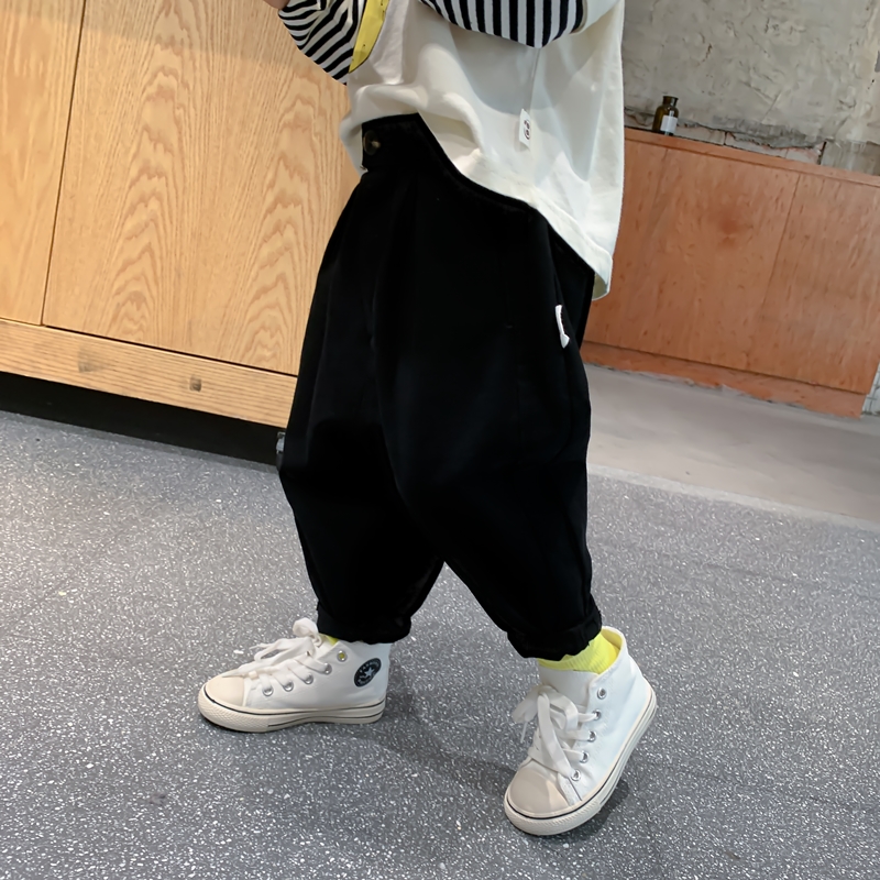 Meng Meng Da 2020 Spring Autumn Clothing New Boy Girl Girl Casual Pants Children Roperin Pants Baby Treasure Pants Loose