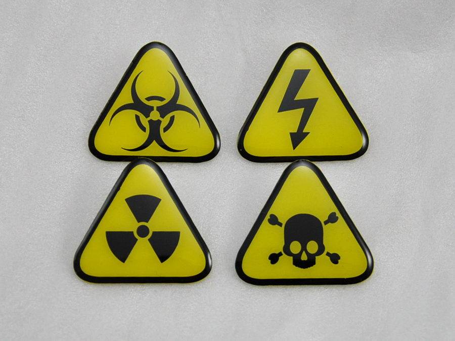 Fun warning signs Metal badges Brooches Badges