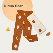 Nido Bear Girl Pants Autumn Long Pants With Underpants For Underpants Spring Autumn Outwear Foreign Air Casual Pants Han Edition Childrens Clothing