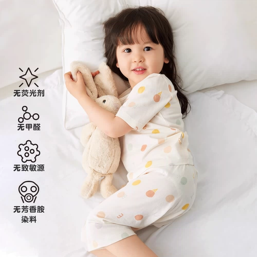 尼多熊 Детская летняя пижама, комплект, тонкие детские штаны, короткий рукав