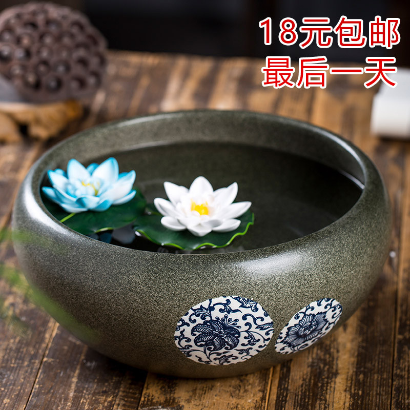 景德镇陶瓷金鱼鉢 景德镇陶瓷金鱼缸：阳台、办公室、客厅的完美装饰，让你的生活美如画