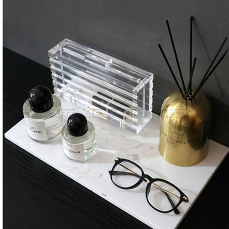 Light luxury marble tray jewelry swing dish wash table rectangular flat storage jewelry watch storage tray shooting