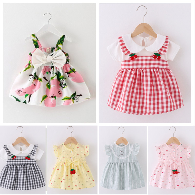 2021 Summer Children's Clothing 1 - 3 Years Old Children 2 Girls Summer Dress Girls Dress Baby Princess Ocean