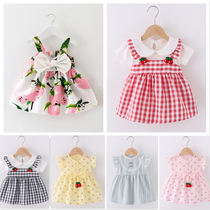 2021 Summer childrens clothing 1-3-year-old children 2 womens baby summer clothing dress girl skirt baby princess nepotism