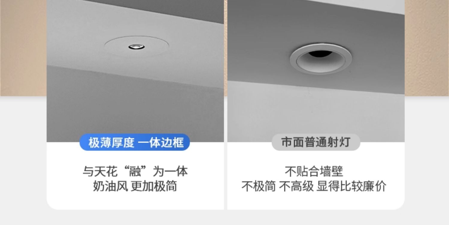 超薄小孔射灯微孔嵌入式防眩0.08cm隐形交叉出光小光束角无主灯 图文详情 6