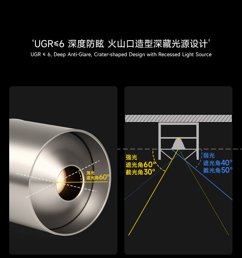 明装筒灯不锈钢射灯包豪斯银色中古吸顶灯防眩客厅工业风无主灯 图文详情 13