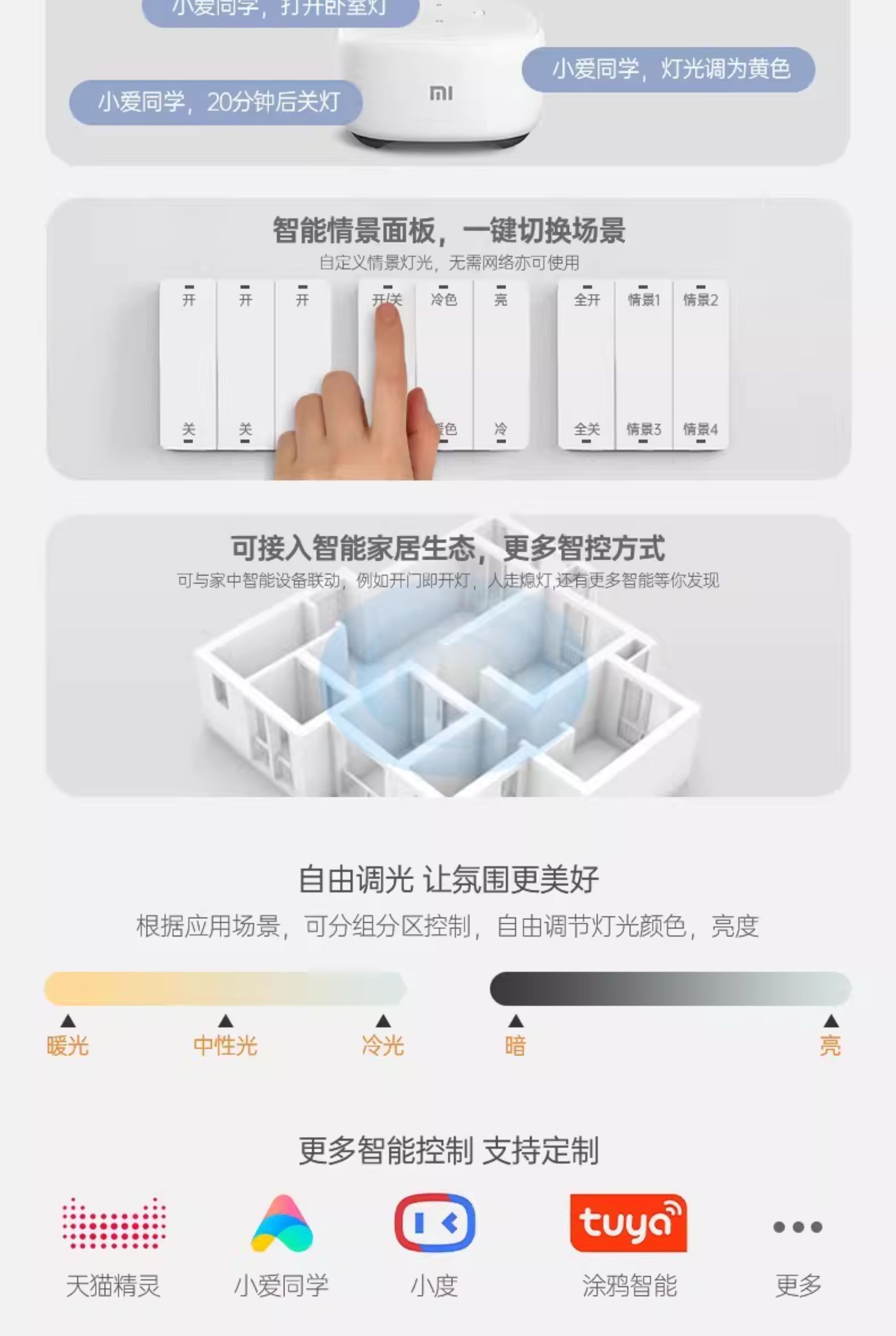 已接入米家APP磁吸轨道灯无边框嵌入式预埋式无主灯客厅照明导轨 图文详情 5
