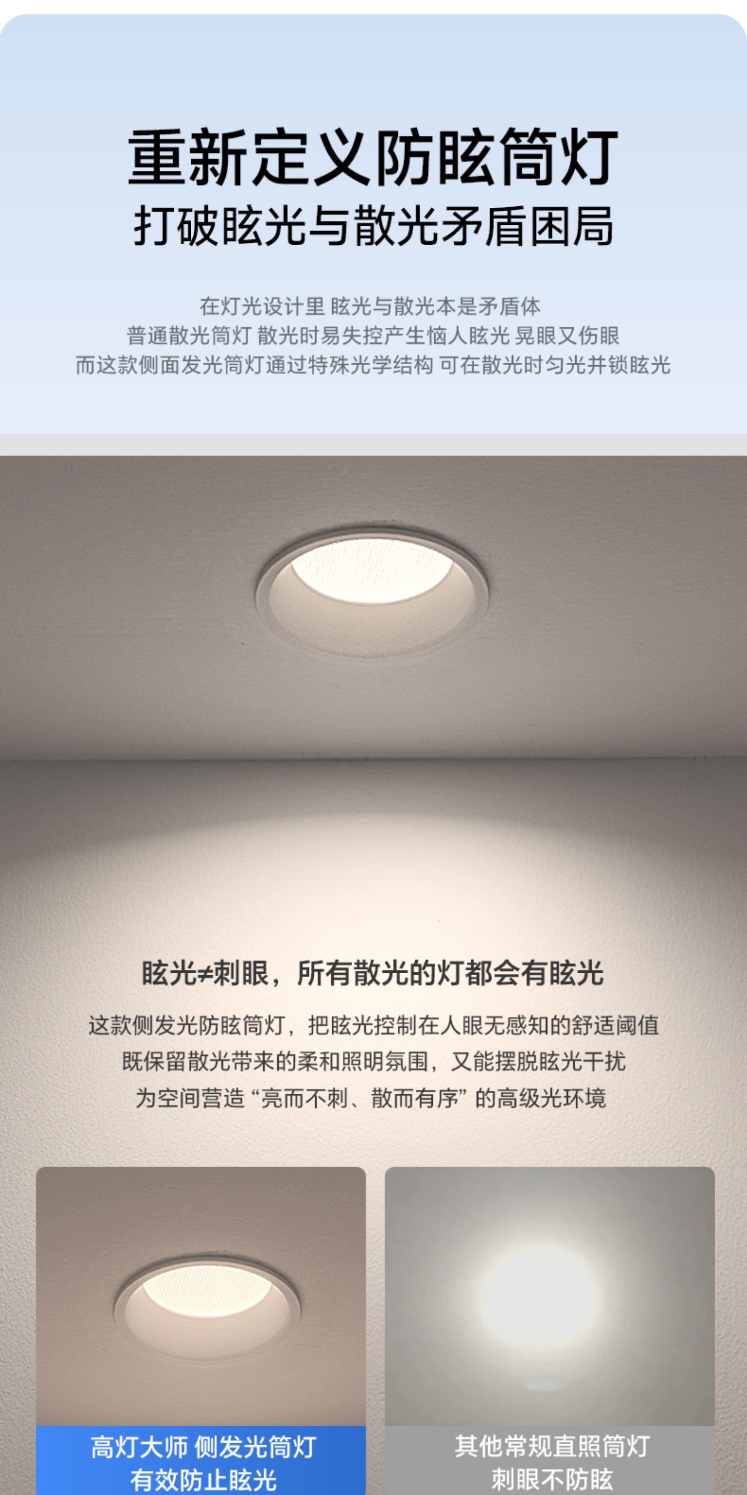 超薄筒灯侧发光嵌入式侧面灯带防眩护眼智能天花灯家用客厅无主灯 图文详情 7