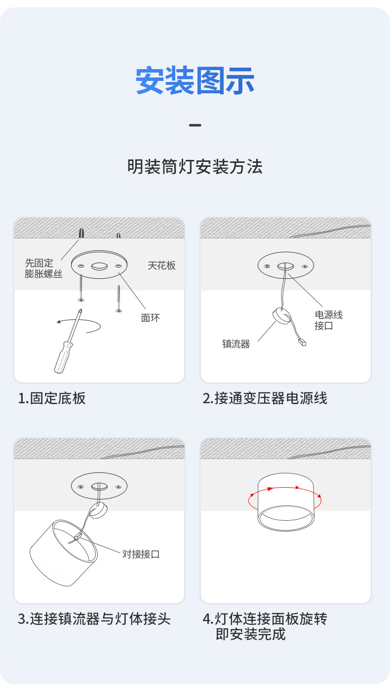 明装侧发光筒灯侧面led灯带防眩护眼天花灯家用客厅智能无主灯 图文详情 28