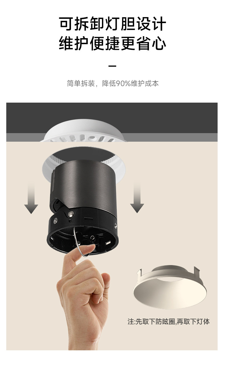 中古无边框射灯嵌入式奶油风小山丘可可蛋奶乳胶漆同色客厅吊顶 图文详情 5